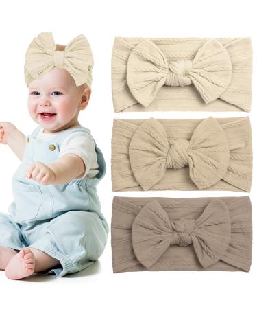 Leoeasy 3 piece of headband baby girl hair band baby girl baby headband girl 0-6 months baby grinding hair band headgear elastic hair straps for toddlers newborns
