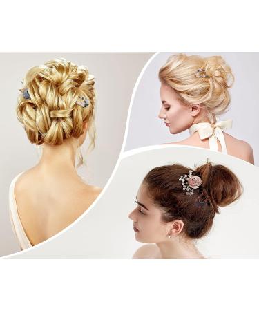 French Style U Shaped Hair Pins - 6 Pieces | Cellulose Acetate Tortoise Shell Hair Fork Sticks for Long Hair | Leopard Updo Chignon Pin Hair Accessories for Women Girls - Colorful Patterns - Buy Online on GoSupps.com