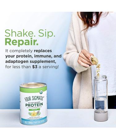 Four Sigmatic Plant-Based Protein with Superfoods - Sweet Vanilla 1.32 lbs (600g) - Boost Energy & Wellness - Buy Online on GoSupps.com