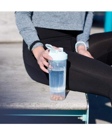Smartshake Slim Protein Shaker Bottle 400-500ml | Leakproof BPA-Free Smart Shaker Cup for Men + Women | Pure White Neon White - Buy Online on GoSupps.com