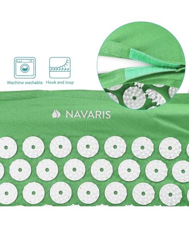 Navaris 2in1 Acupressure Massage Set - Shakti Mat & Pillow with Bag | Green White Needle Mat for Relaxation & Pain Relief - International Shipping Available - Buy Online on GoSupps.com