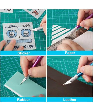 DYISELF Exacto Knife Set - 2 Pcs Craft Knife with 40 Replacement Blades - Hobby Knife Kit for Scrapbooking, Stencil, Fondant - Sharp Precision Knife for Art Carving - Green - Buy Online on GoSupps.com