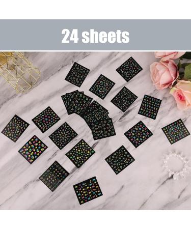 24 Sheets Nail Art Stickers 3D Embossed Nail Art Decals Spring Flower Nail Art Stickers Colored Self Adhesive Nail Stickers for Women Girls Manicure Decoration Nail Art DIY - Buy Online on GoSupps.com
