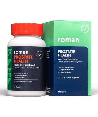 Roman Prostate Health Supplement for Men with Selenium, Pygeum Africanum, Beta-Sitosterol, Lycopene | Supports Prostate Health | 30-Day Supply - 30 Tablets - Buy Online on GoSupps.com