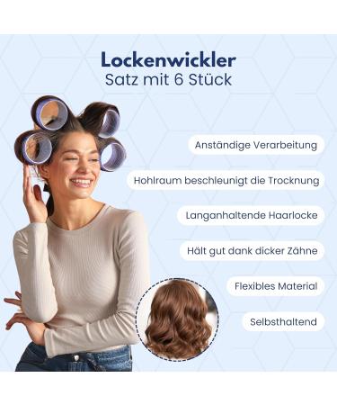 Ponik's Hair Roller Curlers - Self-Adhering Set (12 Pieces) | 48mm Green Hair Rolls for Beautiful Curls - Buy Online on GoSupps.com