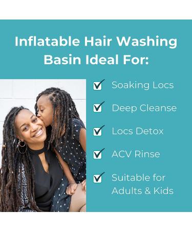 Portable Inflatable Sink for Locs - Hair Washing Basin for Bedridden, Elderly, Kids - Comfortable Loc Detox Tub with Pillow - Silver - Buy Online on GoSupps.com