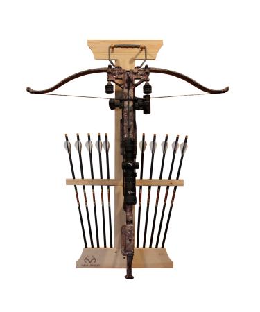 Rush Creek Creations Real tree Crossbow and 10 Arrow Bow Rack - 4 Minute  Assembly - Extra Large Pegs , 18.5L x 1.5W x 36H