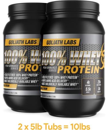 Goliath Labs Whey Protein (10 lbs, Strawberry) Strawberry 10 Pound (Pack of 2) - Buy Online on GoSupps.com