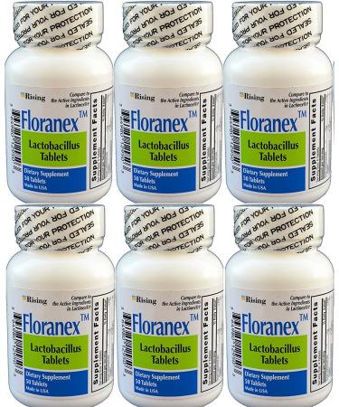 Floranex Probiotic for Colon Health Generic for Lactinex 50 Tablets per Bottle Pack of 6 Total 300 Tablets