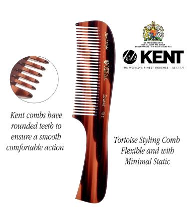 Kent 10T Large Coarse Hair Detangling Comb - Wide Teeth for Long Thick Curly Hair | Handmade in England | Tortoiseshell Finish | Ideal for Wet and Dry Hair - Buy Online on GoSupps.com