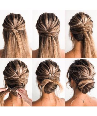 Qiuming 10-Piece Metal Hair Fork Clip Set - Stylish U-Form Comb for Women & Girls - Silver & Gold Hair Accessories - Buy Online on GoSupps.com