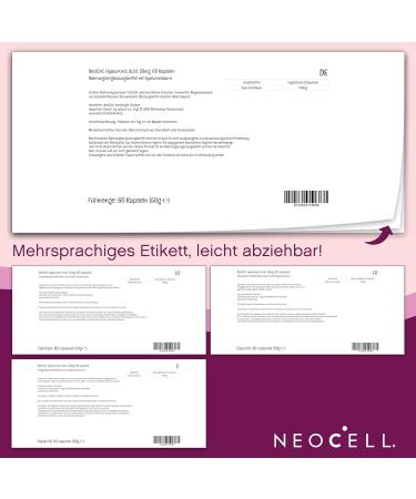 NeoCell Hyaluronic Acid 100mg - High Dose Gluten-Free Soy-Free GMO-Free | 60 Capsules - Laboratory Tested for Healthy Skin & Joints - Buy Online on GoSupps.com