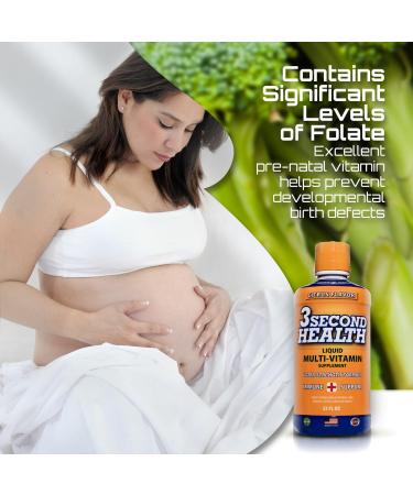 3 Second Health Liquid Multivitamin - Vegan - Non GMO - Gluten Free - Dairy Free - Soy Free - No Artificial Flavors or Preservatives - 32 Servings - GMP - USA Made - Boost Energy and Mental Clarity - Buy Online on GoSupps.com