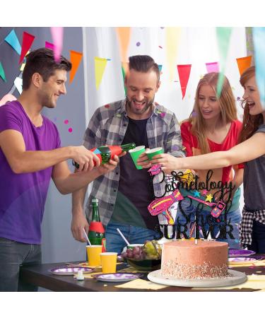 Pink Glitter 1pcs Cake Topper 12pcs Cupcake Topper Pick for Congrats I Survived Cosmetology School Hairstylist Theme Decor Supplies Boys Girls 2024 College Graduation Party Decorations - Buy Online on GoSupps.com