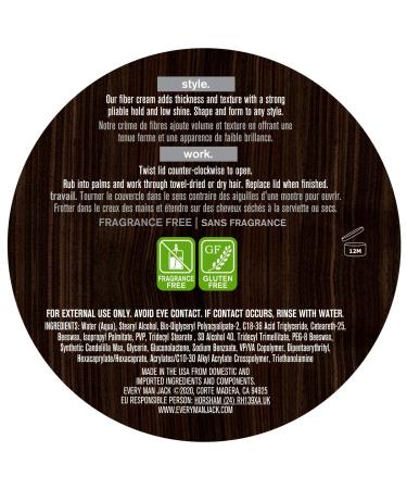 Every Man Jack Fiber Cream for Men - Medium Hold, Matte Finish, Non-Greasy, Fragrance-Free - 3.4 oz - Buy Online on GoSupps.com