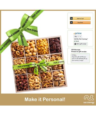 Premium Nuts Gift Basket in Wooden Tray | 12 Assortments | Holiday & Birthday Gourmet Bouquet | Healthy Kosher Snack Box | Men & Women Care Package - Buy Online on GoSupps.com