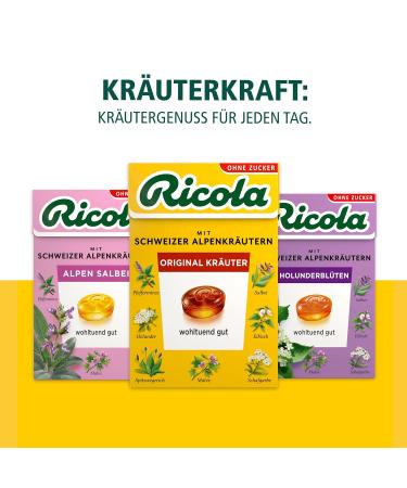 Ricola Alps Sage Herbal Candies - 50g Sugar-Free Vegan Swiss Treats with 13 Alpine Herbs & Vitamin C - Buy Online on GoSupps.com