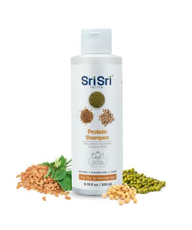 SRI SRI TATTVA Protein Shampoo - Natural Ayurvedic Haircare for Normal to Dry Damaged Hair - Sulfate-Free Formula for Healthy Shiny and Strong Locks (200 ml)