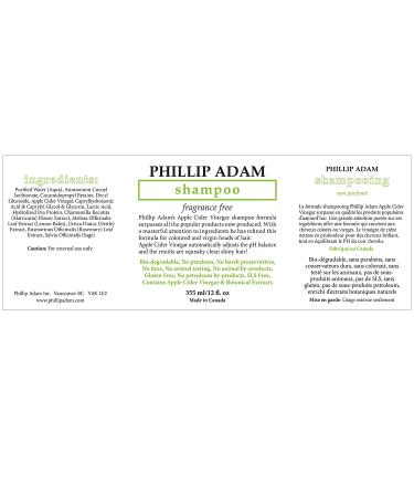 Phillip Adam Fragrance Free Shampoo 12 fl oz - Gentle & Sulfate-Free Formula - Buy Online on GoSupps.com