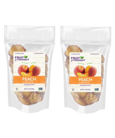 Fruit for Thought Dried Peaches | At Home, Work, or On The Go | Unsweetened Peaches | 16 Ounce Bags Pack of 2