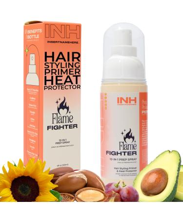 INH Heat Protection Spray | Thermal Protectant for Styling & Blow Drying | Detangler Frizz Tamer & Shine Enhancer with Wheat Protein & Aloe Vera | 4 fl oz/120ml
