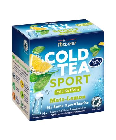 Messmer Cold Tea Cold Tea Sport Mate-Lemon |Limited Edition |With caffeine |14 pyramid bags |Gluten -free |Lactose -free |Vegan Sport Mate-Lemon 38.5 g (1 Pack)