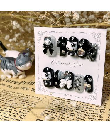 Bling Press on Nails Luxury Reusable Finish Fake Nails Handmade Nail Art with Design by Licensed Manicurist (XL A) (A XL) A X-Large - Buy Online on GoSupps.com