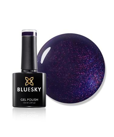 Bluesky Gel Nail Polish Purple Days A017 Dark Glitter Purple Wine Long Lasting Chip Resistant 10 ml (Requires Drying Under UV LED Lamp) Purple Glitter 10 ml (Pack of 1)