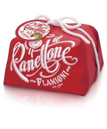 Flamigni - Classic Italian Panettone in Beautiful Red Hand-Wrapped Gift Box (1.1 lbs) | Delicious Christmas & Holiday Sweet Loaf Fruitcake | Traditional Milanese Gourmet Bread Cake (Hand Wrapped)