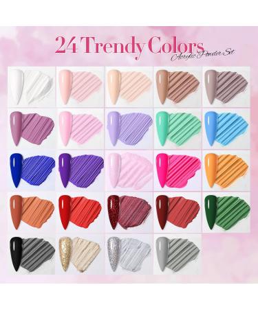 BORN PRETTY 24 Color Acrylic Powder Set | Professional Nail Extension Kit for Beginners | Glitter Acrylic Nail Powder Starter Set - Buy Online on GoSupps.com