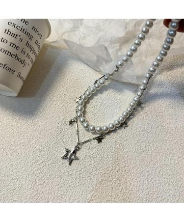Shop Southjieling Luxurious Double-Layer Zircon-Star Trailer Necklace | Elegant Pearl Accents | Unique International Shipping - Buy Online on GoSupps.com