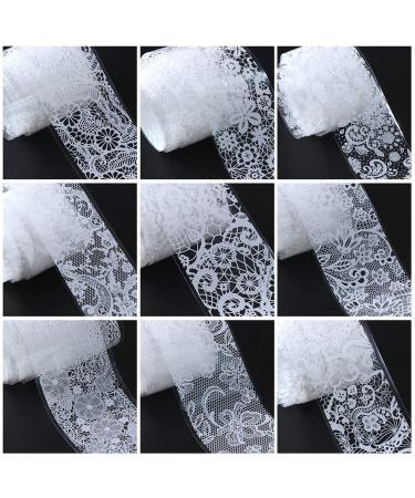 Nail Foil Transfer Stickers - 20 Rolls Lace & Floral Designs in Black and White - DIY Nail Art Decorations for Women - Buy Online on GoSupps.com