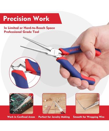 WORKPRO 6 Mini Needle Nose Pliers Set - Long, Bent & Cutter Pliers for Wire Wrapping, Crafts & Jewelry Making - Buy Online on GoSupps.com