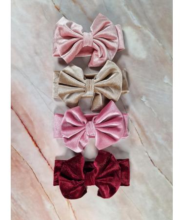 ROYAL ICON Baby Girl Headbands - Luxuriously Soft Bows for Little Princess - Pattern 6 (PK4) - Buy Online on GoSupps.com