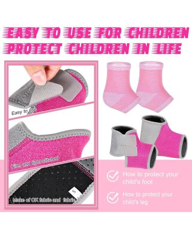 2 Pairs Kids Ankle Brace Set - Pink Foot Support & Stabilizer Wraps for Injury Prevention - Buy Online on GoSupps.com
