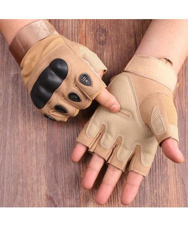 DDK Military Army Tactical Gloves - Fingerless Hard Knuckle Combat Gloves for Men - Black - Large - Buy Online on GoSupps.com