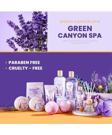 Lavender Bath Bombs Spa Gift Set for Women - 12 Pcs Home Spa Gift Basket by Green Canyon Spa - Buy Online on GoSupps.com