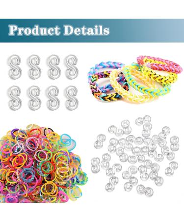 Loom Rubber Band Clips 1000 Pieces - Plastic Connectors for Bracelet Making - DIY Refill Kit - Buy Online on GoSupps.com