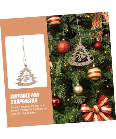 COHEALI 1 set with Embellishments Wood Pendant Ornaments Design Snowflakes Ornament Painting Cutouts Ropes Beige 8.00X7.80X0.20CM - Buy Online on GoSupps.com