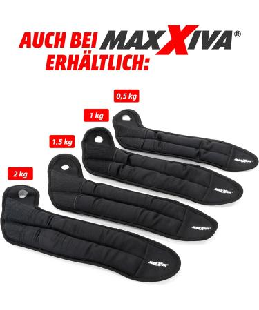 MAXXIVA Handschuhset Black 2 x 2.0kg | Velcro Fastener Iron Sand Filling | Running Weights for Strength Training & Fitness Workout | Total 4 kg - Buy Online on GoSupps.com