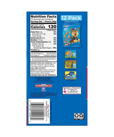 Kellogg's PAW Patrol Cinnamon Graham Snacks - 12.7oz Box | No Artificial Flavors/Colors - Buy Online on GoSupps.com