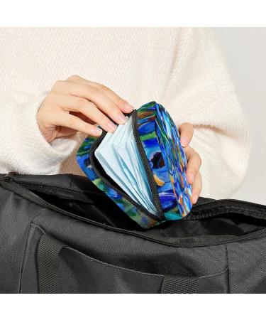 MuooouM Blue Irises Storage Bag for Women - Zippered Menstruation Cup & Bandages Organizer (4.7x6.6 in) - Perfect for Teens & Girls - Buy Online on GoSupps.com