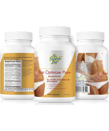 Tan Optimizer Plus+ | Tanning & Skin Health Supplement | Beta Carotene L-Tyrosine Collagen & Vitamins | Immune & Antioxidant Support | 30 Count - Buy Online on GoSupps.com