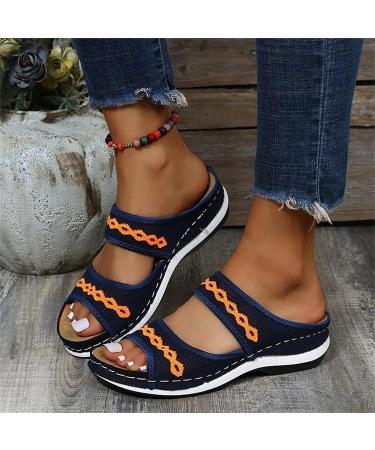Women's Diabetic Walking Cross Sandals with Arch Support - Blue, Size 6.5 - Buy Online on GoSupps.com