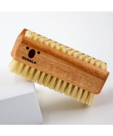 Double-sided hand and nail brush made of FSC beech wood with- for deep cleaning manicure pedicure- environmentally friendly ergonomic- made in Germany by Quoala (Sisalborste/Vegan)