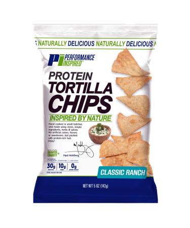 Performance Inspired Nutrition - Protein Tortilla Chips 3-Pack - Healthy Snacking! - Added Protein & Fiber - 5oz/Bag - 5 Servings/Bag - Classic Ranch Flavor Classic Ranch 5-Ounce Tortilla Chips