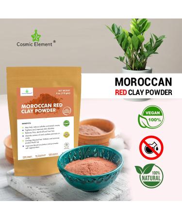 Moroccan Red Clay Powder - Nourishing Skin & Hair | Versatile Clay Masks Wraps & Scrubs - 4 oz International Shipping Available - Buy Online on GoSupps.com