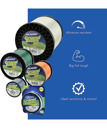 HI-SEAS Grand Slam Monofilament Fishing Line - Strong & Abrasion Resistant | 30 lb Test, 0.55 mm Dia, 440 Yd | Clear, Pink, Green, Smoke Blue, Fluorescent Yellow | Freshwater & Saltwater | Quarter Pound Spool - Buy Online on GoSupps.com