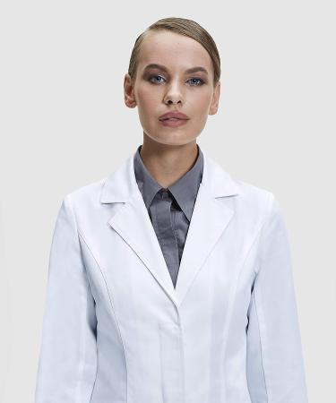 Dr. James Women's Lab Coat | Tailored Fit | Feminine Design | 33 Inch Length | White - Size 8 - Buy Online on GoSupps.com