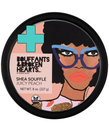 Ashanti Naturals Bouffants Bundle - Creamy White Shea Butter (15oz) | Whipped Shea Butter Souffle (Juicy Peach)